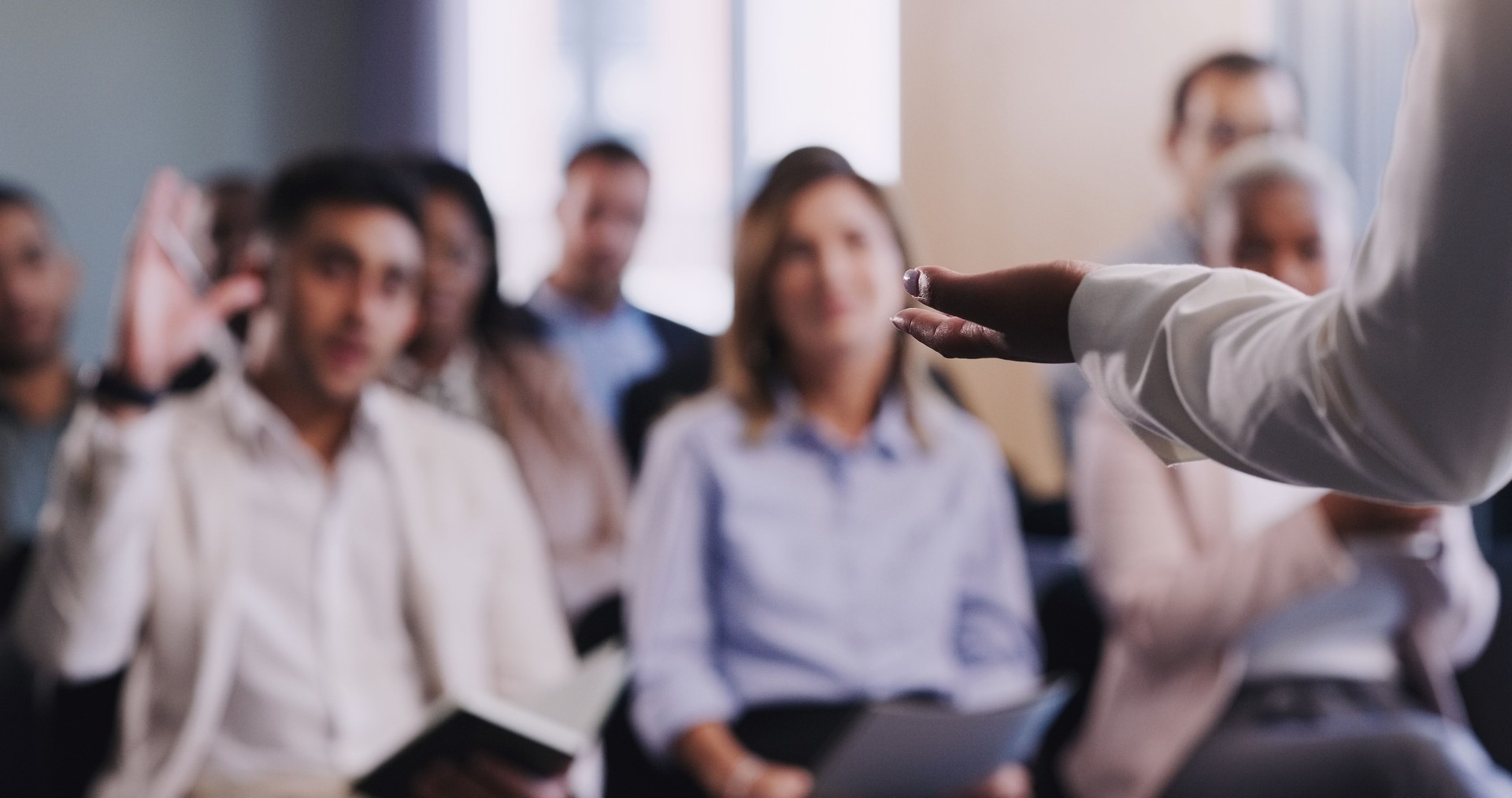 Closeup shot of an unrecognisable businesswoman delivering a presentation during a conference